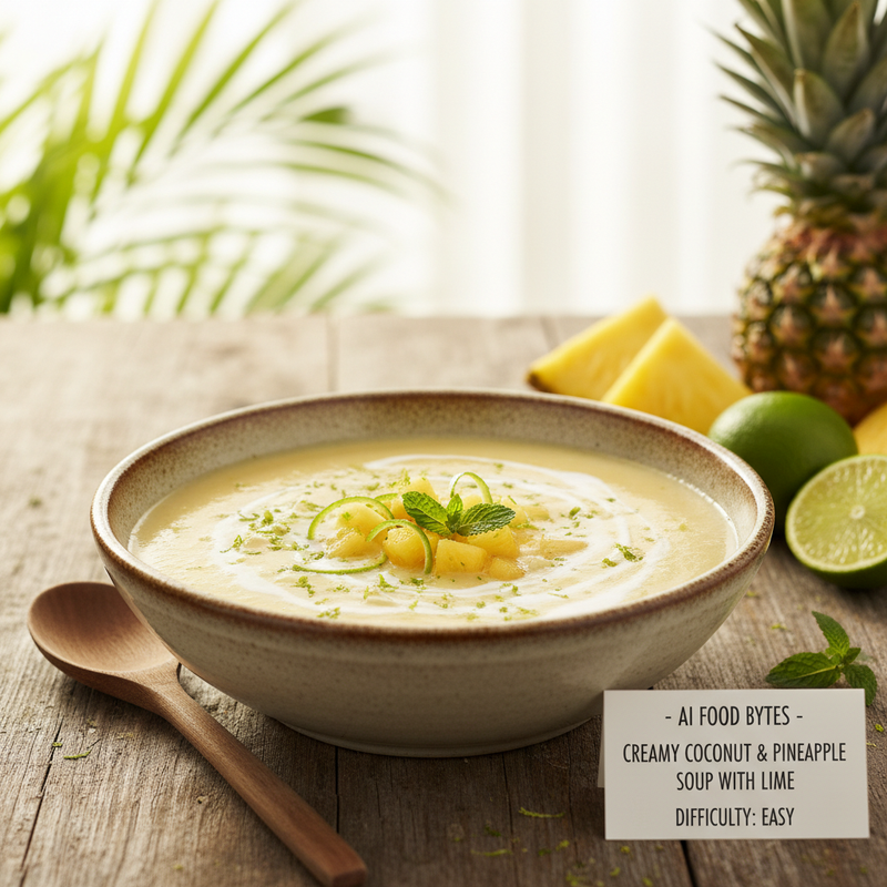 Creamy Coconut and Pineapple Soup with Lime hero image