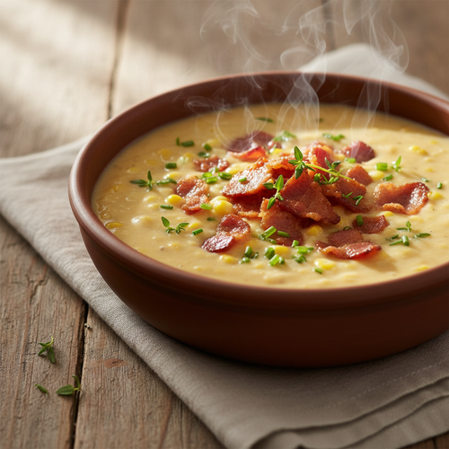 Creamy Corn Chowder with Crispy Bacon preview