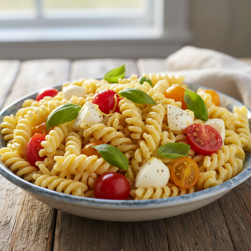 Creamy Lemon Basil Pasta Salad hero image