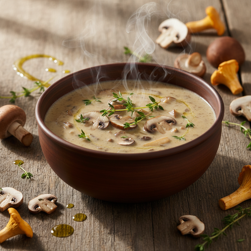 Creamy Wild Mushroom Soup with Thyme hero image