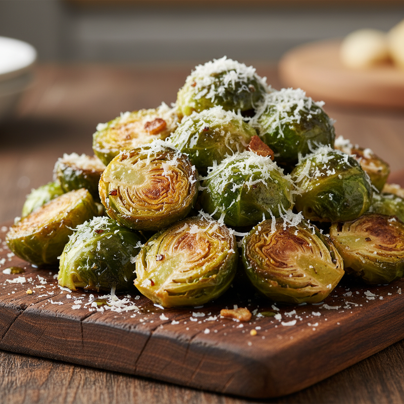 Crispy Garlic Parmesan Brussels Sprouts hero image