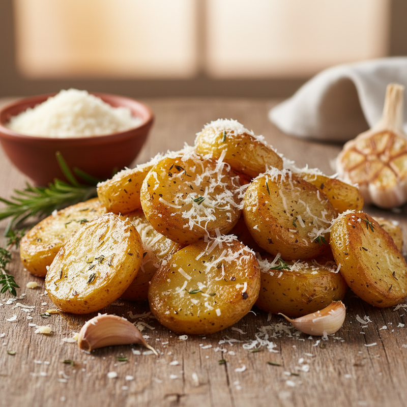 Crispy Garlic Parmesan Roasted Potatoes hero image