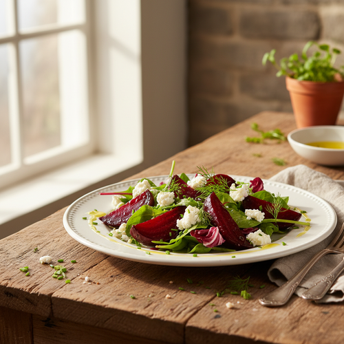 Crispy Roasted Beet and Goat Cheese Salad preview