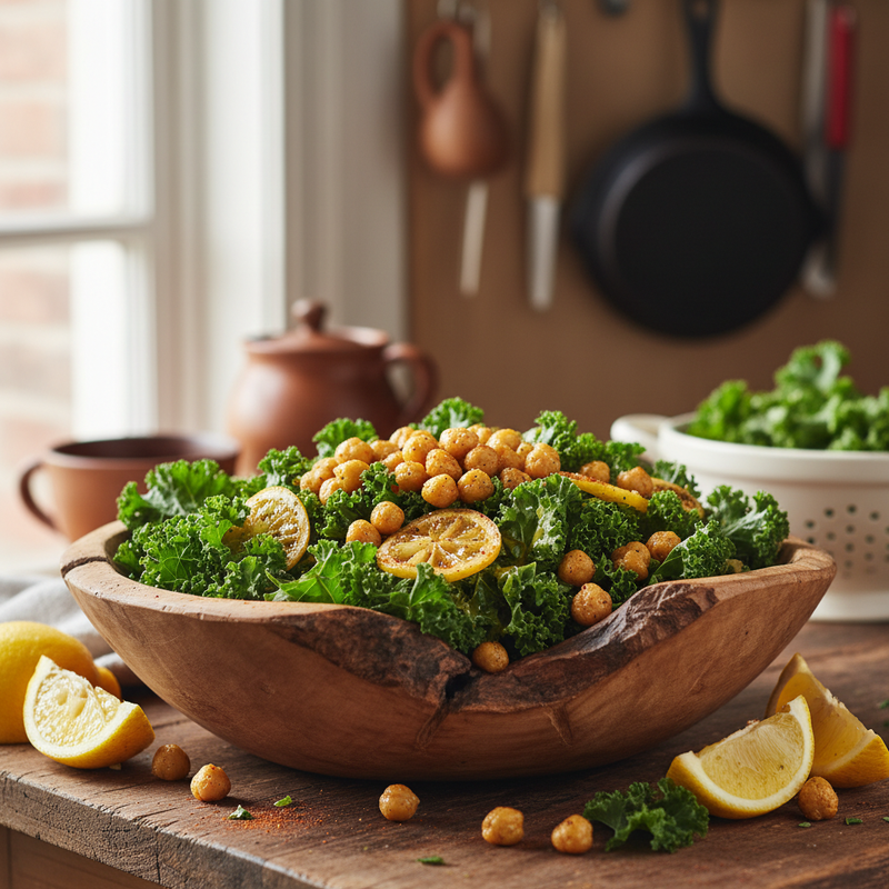 Crispy Roasted Chickpea and Kale Salad hero image