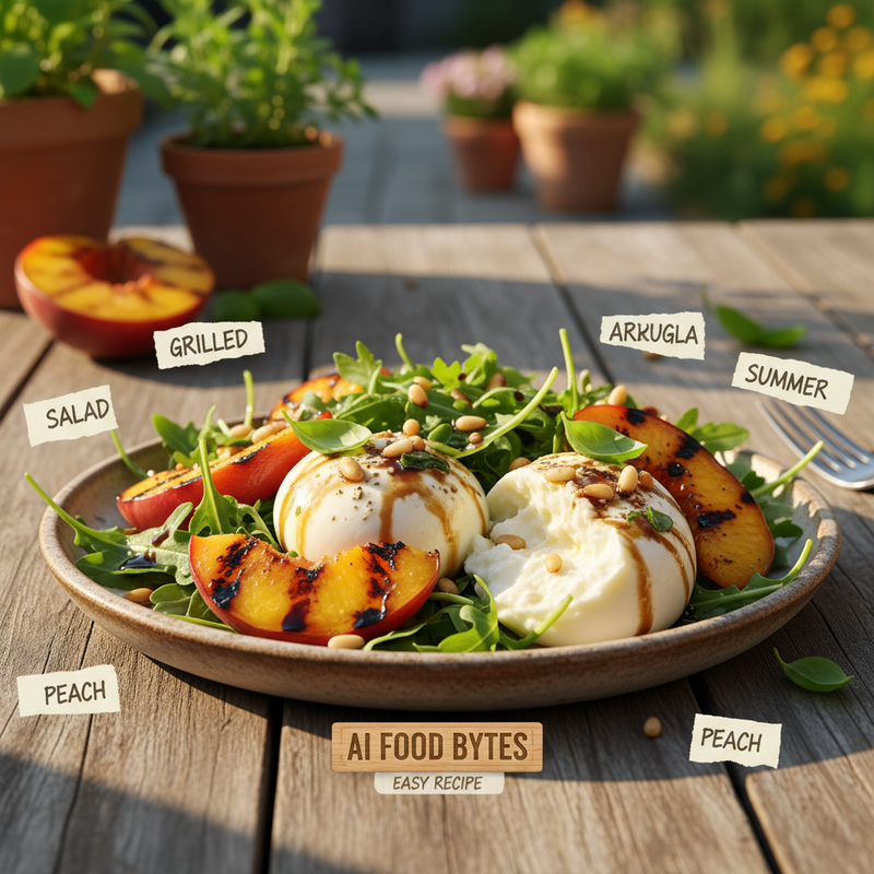 Grilled Peach and Burrata Salad with Arugula hero image