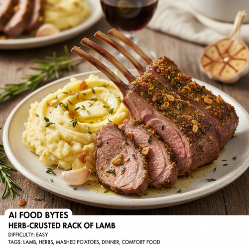 Herb-Crusted Rack of Lamb with Roasted Garlic Mashed Potatoes preview