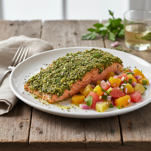 Herb-Crusted Salmon with Citrus Salsa preview