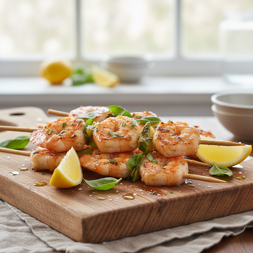 Lemon Basil Grilled Shrimp Skewers preview