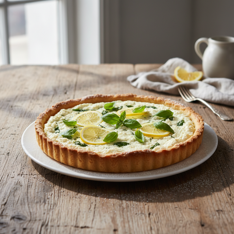 Lemon Basil Ricotta Tart hero image