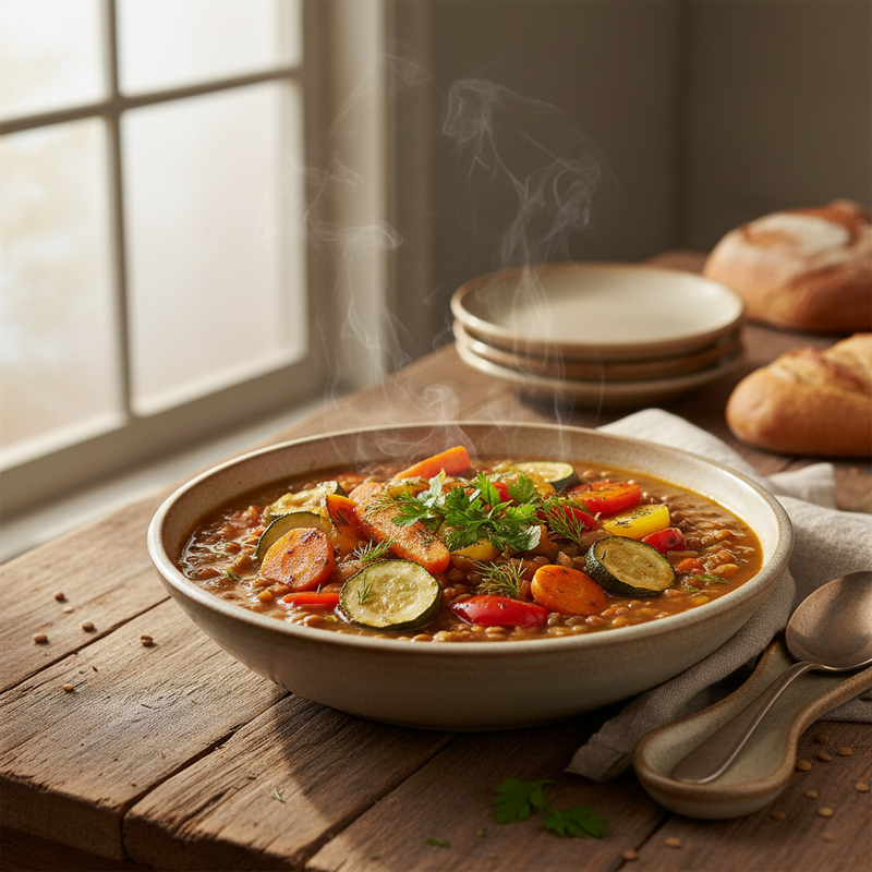 Lentil and Roasted Vegetable Soup hero image