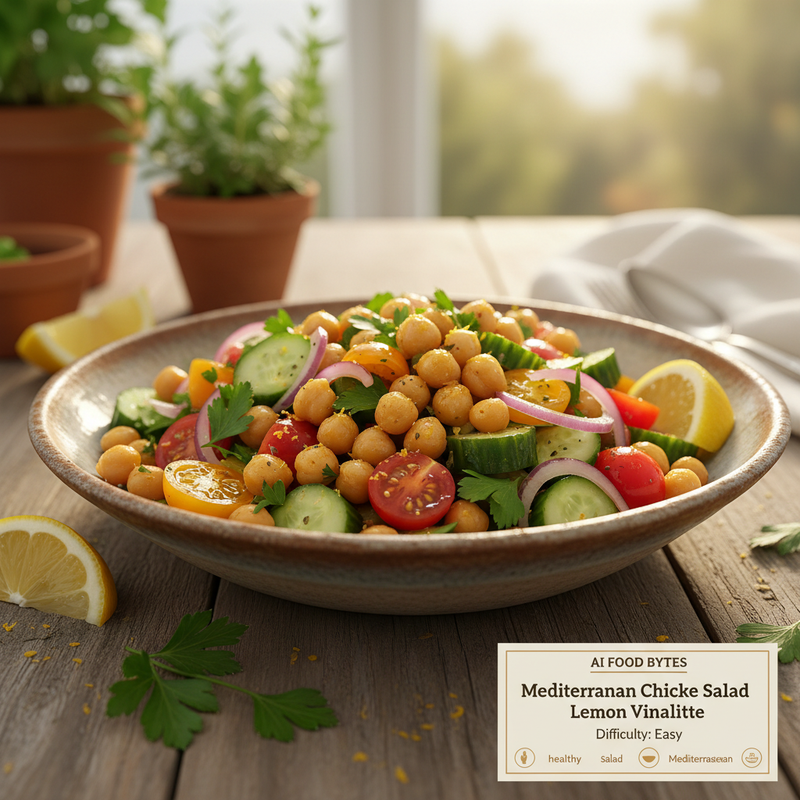 Mediterranean Chickpea Salad with Lemon Vinaigrette hero image