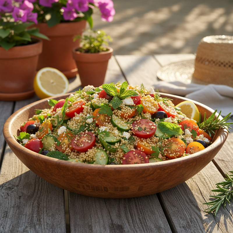 Mediterranean Couscous Salad with Lemon Dressing hero image