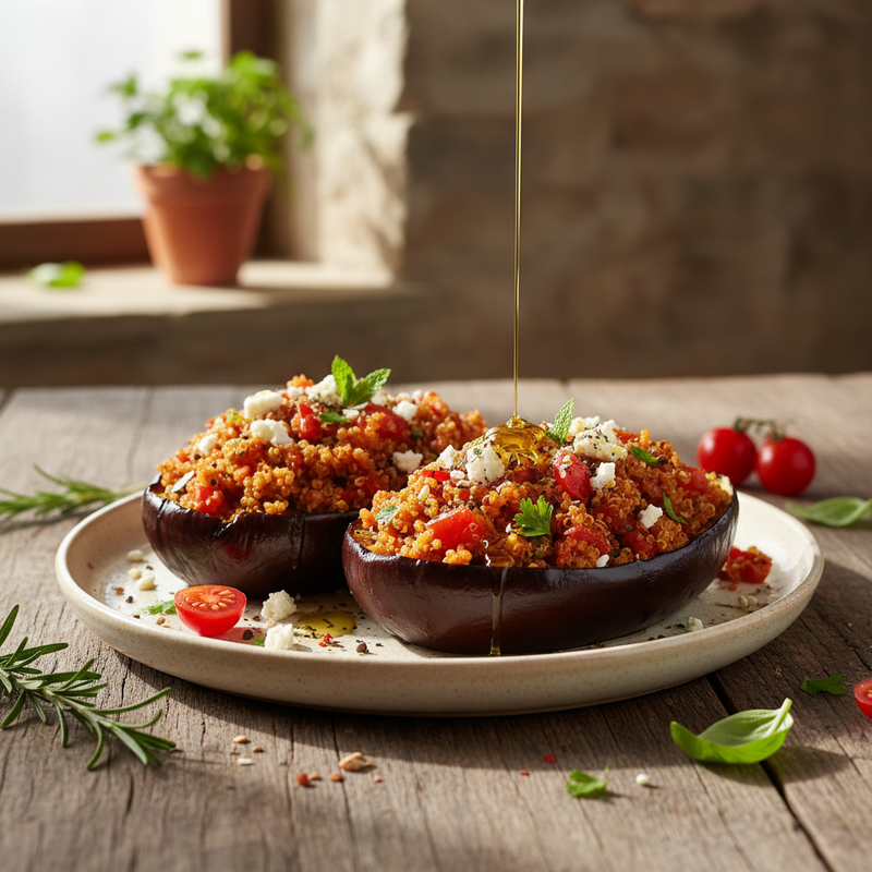 Mediterranean Stuffed Eggplant Boats hero image