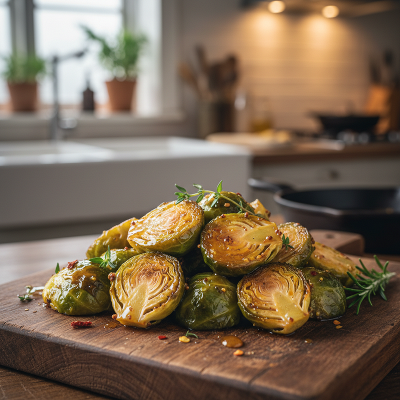 Roasted Brussels Sprouts with Honey Mustard Glaze hero image