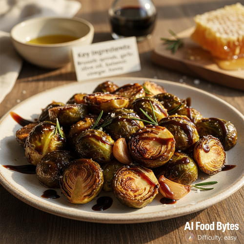 Roasted Garlic Brussels Sprouts with Balsamic Glaze preview