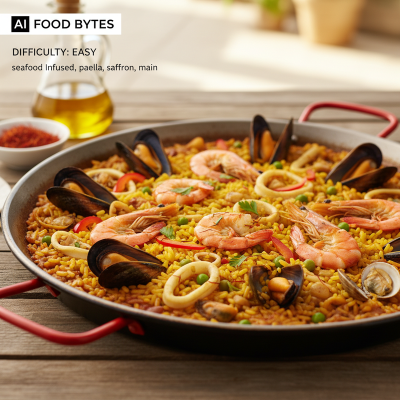 Saffron Infused Seafood Paella hero image