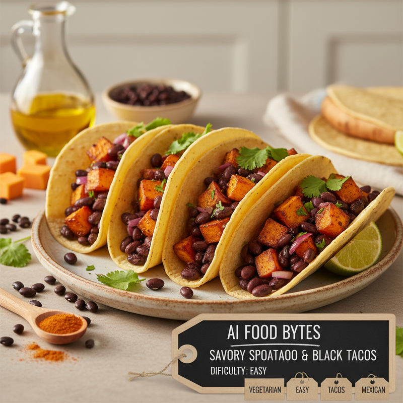 Savory Sweet Potato and Black Bean Tacos hero image