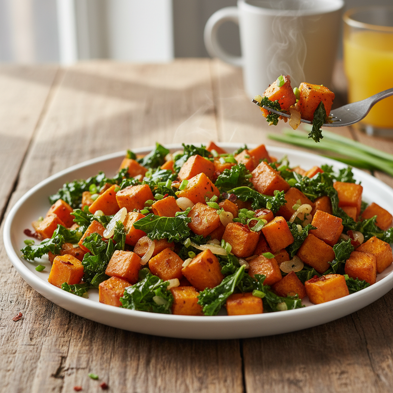 Savory Sweet Potato and Kale Hash hero image
