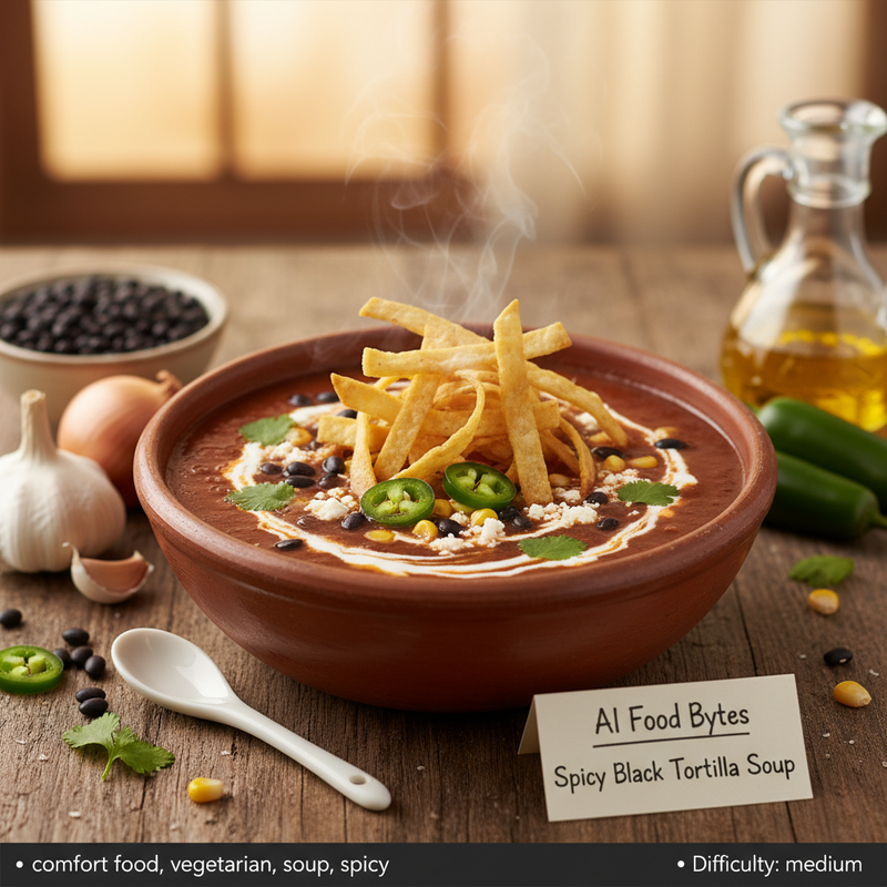 Spicy Black Bean Tortilla Soup hero image