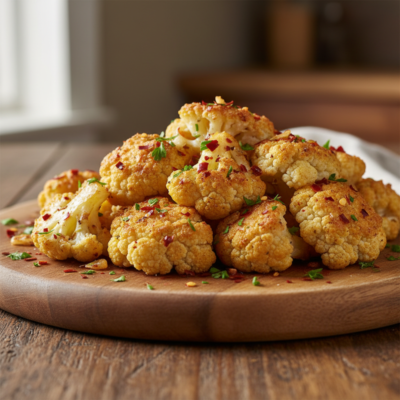 Spicy Garlic Roasted Cauliflower Bites hero image