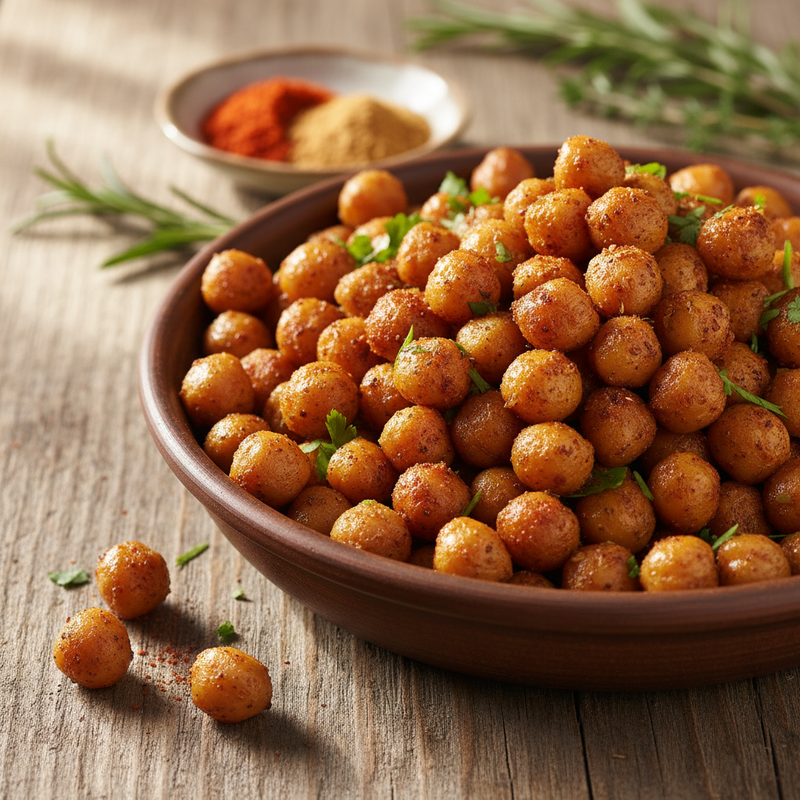 Spicy Roasted Chickpea Snack hero image