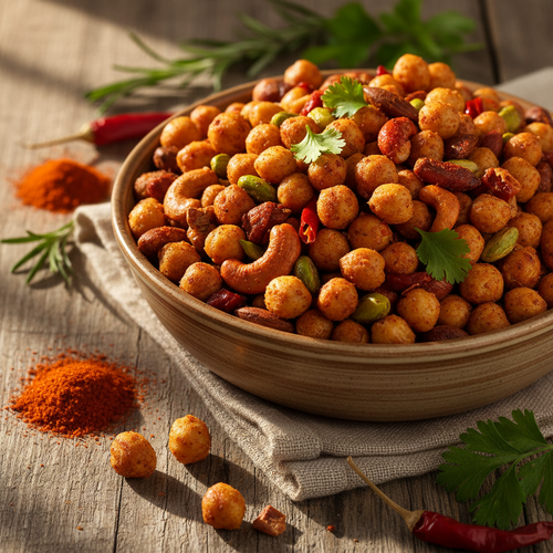 Spicy Roasted Chickpea Snack Mix with Nuts preview