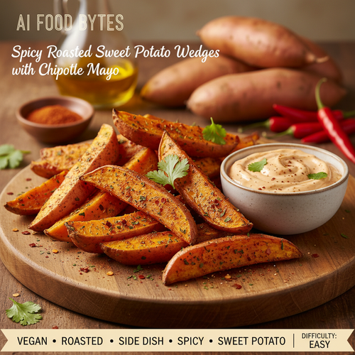 Spicy Roasted Sweet Potato Wedges with Chipotle Mayo preview