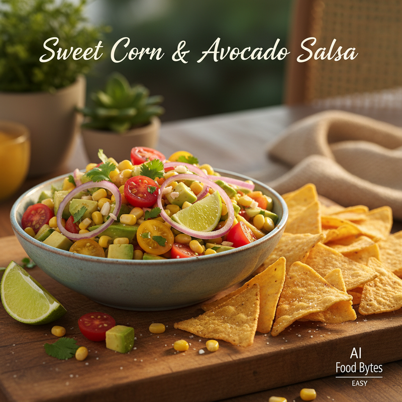 Sweet Corn and Avocado Salsa with Tortilla Chips hero image