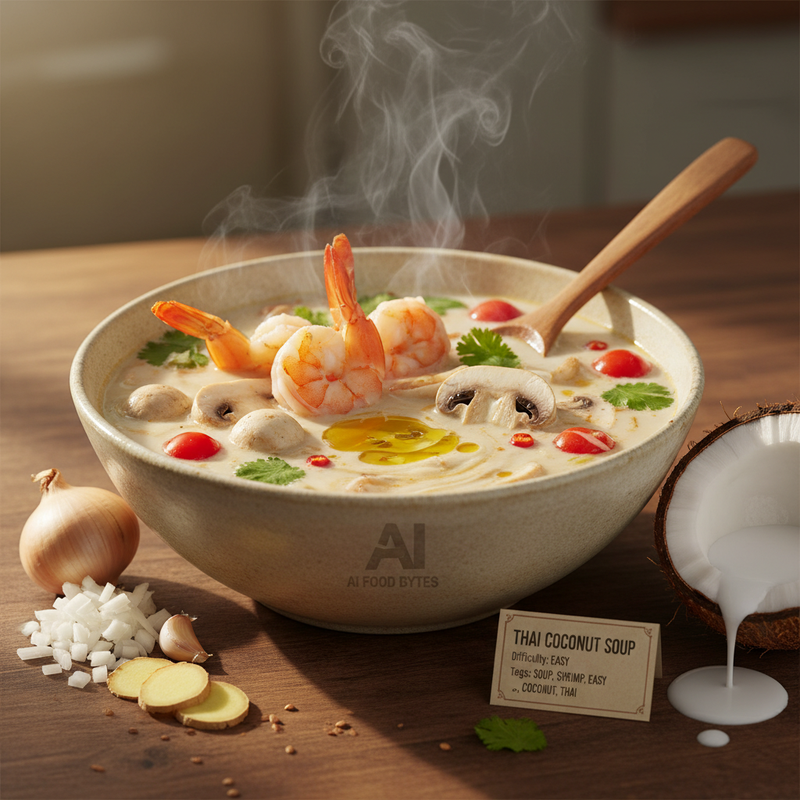 Thai Coconut Soup with Shrimp and Mushrooms hero image