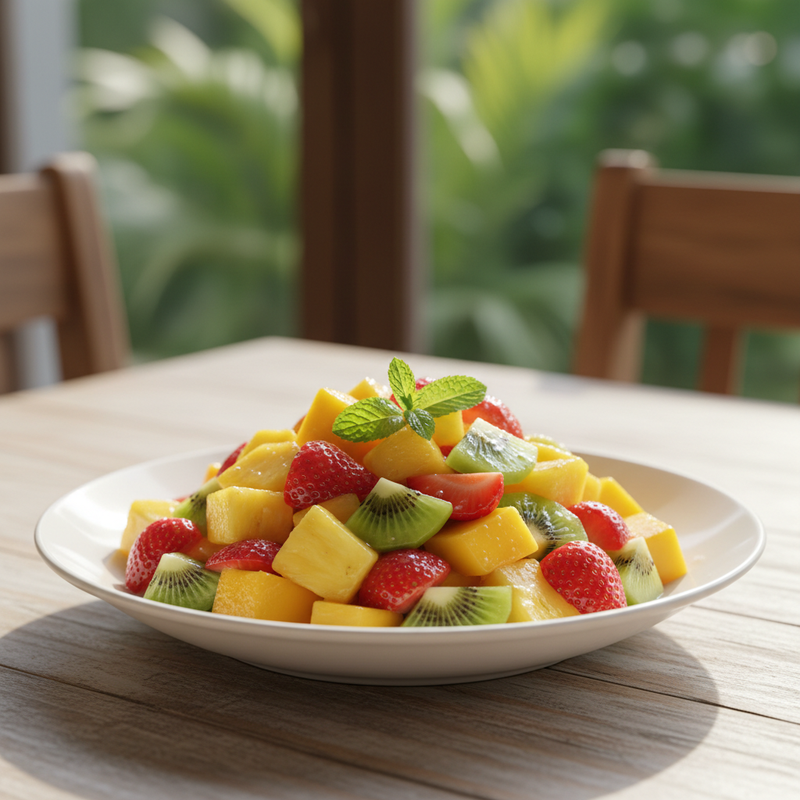 Tropical Fruit Salad with Lime Mint Dressing hero image