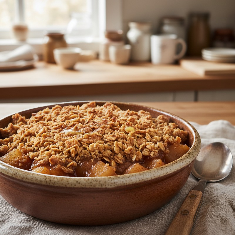 Warm Spiced Apple and Pear Crisp hero image