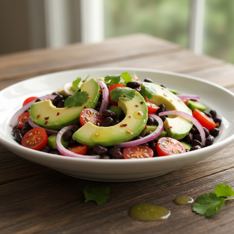 Zesty Avocado and Black Bean Salad with Lime Dressing hero image