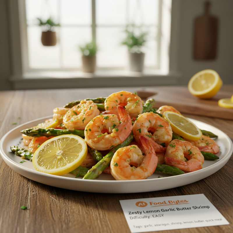 Zesty Lemon Garlic Butter Shrimp with Asparagus hero image